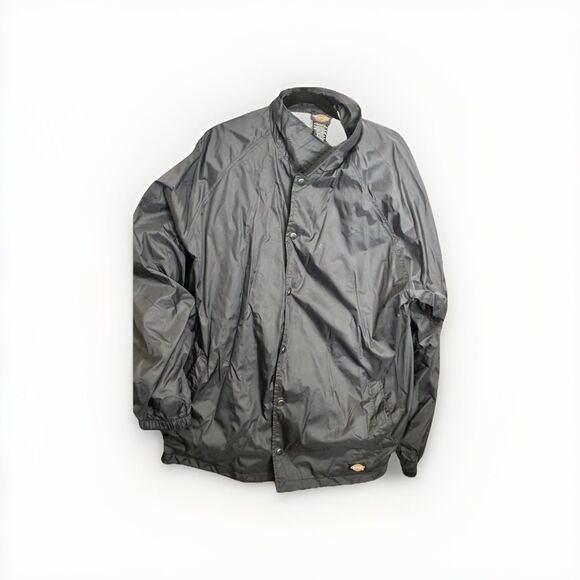 Dickies Other - Dickies Men's Black Snap-Front Lined Jacket XL Stand-Up Collar Logo